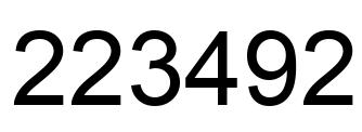 Number 223492 black image