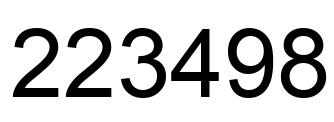 Number 223498 black image
