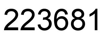 Number 223681 black image