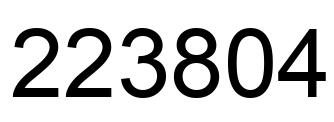 Number 223804 black image