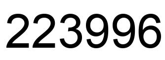 Number 223996 black image