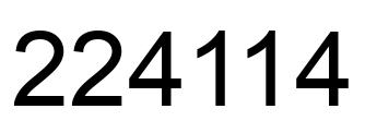 Number 224114 black image