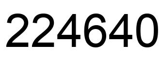 Number 224640 black image