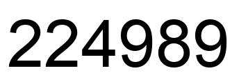 Number 224989 black image