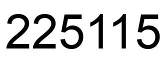 Number 225115 black image