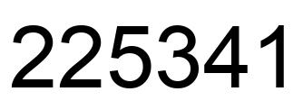 Number 225341 black image