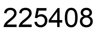 Number 225408 black image