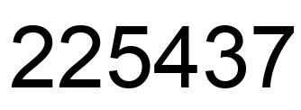Number 225437 black image