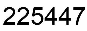 Number 225447 black image