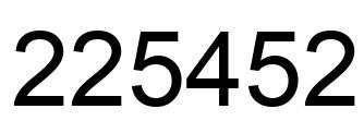 Number 225452 black image