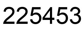 Number 225453 black image