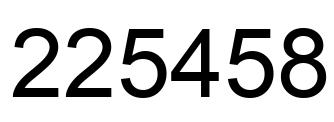 Number 225458 black image