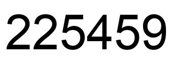 Number 225459 black image