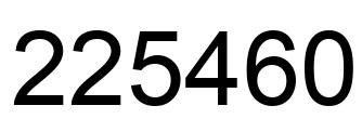 Number 225460 black image