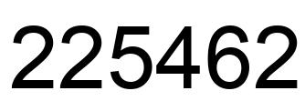 Number 225462 black image