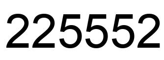 Number 225552 black image