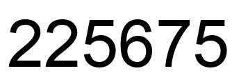 Number 225675 black image