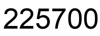 Número 225700 imagen negro