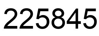 Number 225845 black image