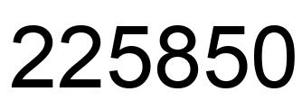Number 225850 black image