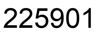 Number 225901 black image