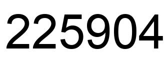 Number 225904 black image