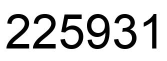 Number 225931 black image