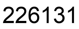 Number 226131 black image