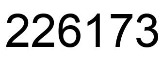 Number 226173 black image