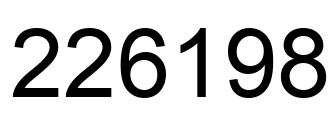 Number 226198 black image