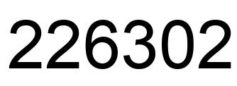 Number 226302 black image