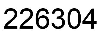 Number 226304 black image