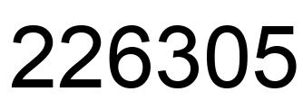 Number 226305 black image