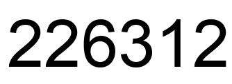 Number 226312 black image
