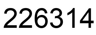 Number 226314 black image