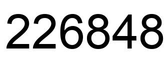 Number 226848 black image