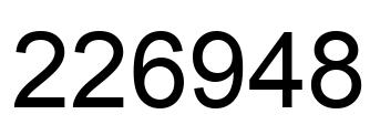 Number 226948 black image