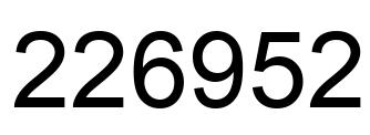 Number 226952 black image