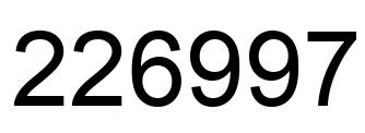 Number 226997 black image