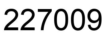 Number 227009 black image