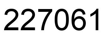 Number 227061 black image