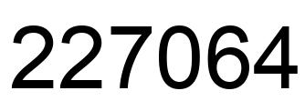 Number 227064 black image