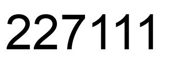 Number 227111 black image
