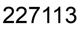 Number 227113 black image
