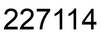 Number 227114 black image
