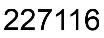Number 227116 black image