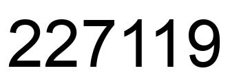 Number 227119 black image