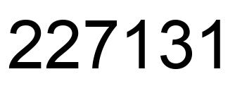 Number 227131 black image