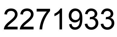 Number 2271933 black image