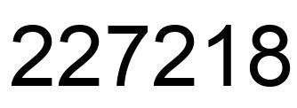 Number 227218 black image